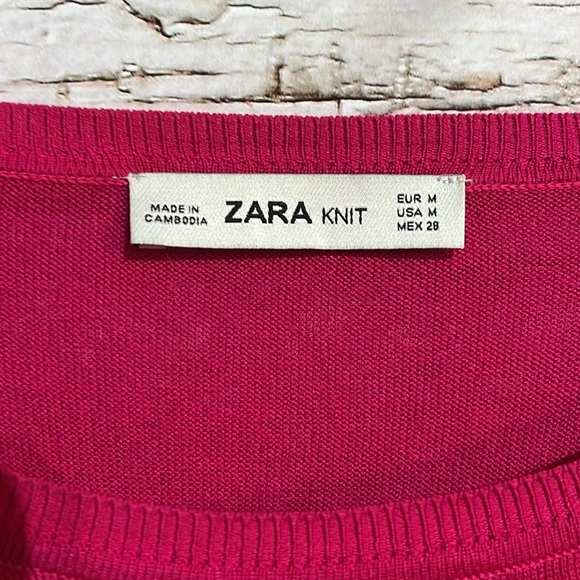 Zara  Knit pink sweater size medium - Picture 5 of 7